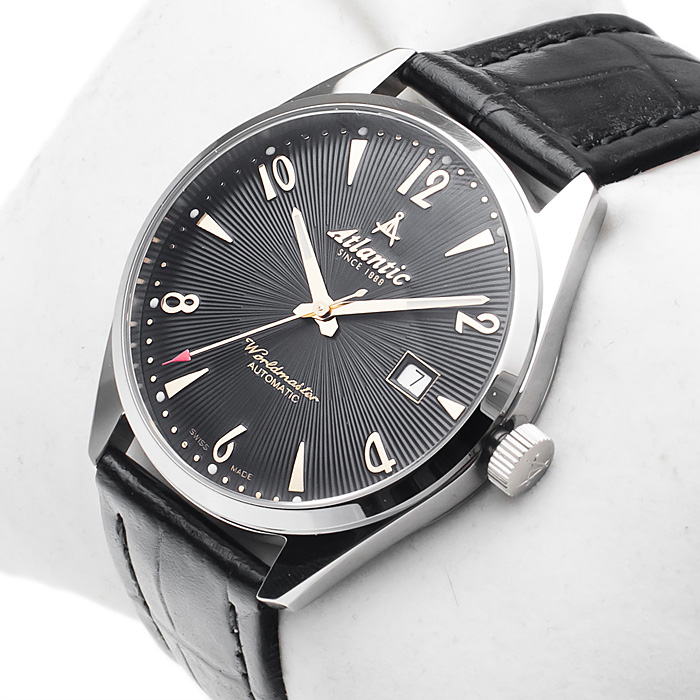 Atlantic 51752.41.65G zegarek srebrny klasyczny Worldmaster pasek - miniatura 3