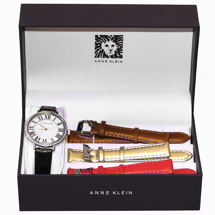 Anne Klein AK-1617INST zegarek srebrny klasyczny Pasek pasek - miniatura 3