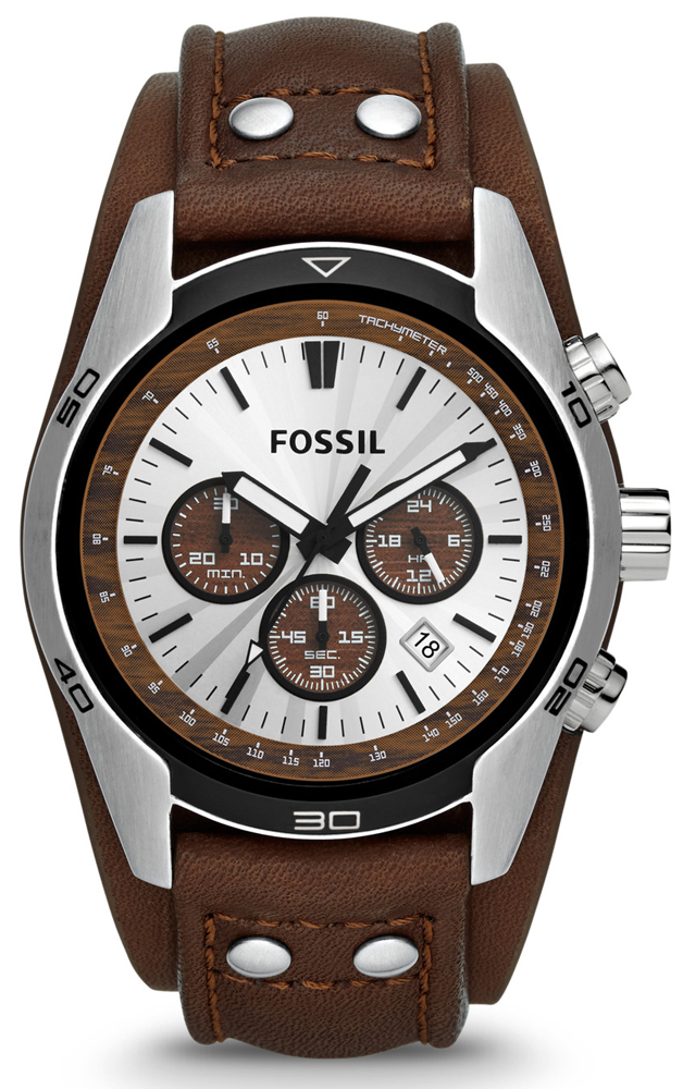 COACHMAN Brown Leather Strap 44mm Fossil CH2565 
