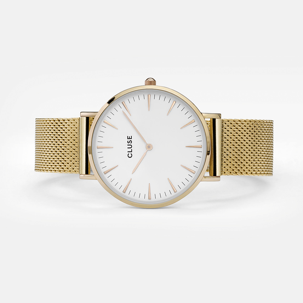 Cluse CW0101201009 La Boheme Gold/White zegarek damski klasyczny mineralne - miniatura 2