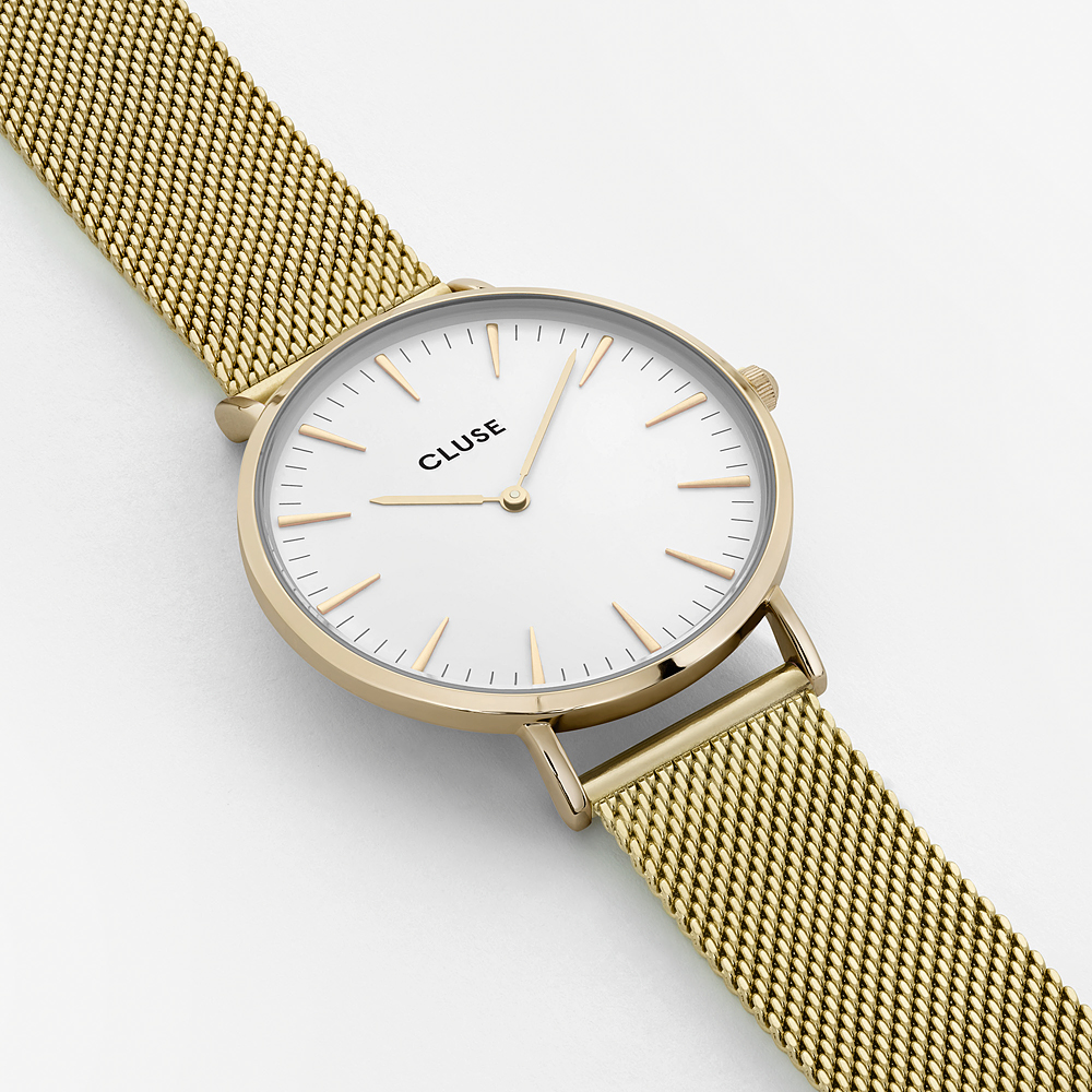 Cluse CW0101201009 Gold/White La Boheme klasyczny zegarek złoty - miniatura 3