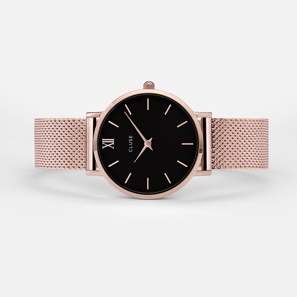 Cluse CW0101203003 Minuit Mesh Rose Gold/Black zegarek damski fashion/modowy mineralne - miniatura 2