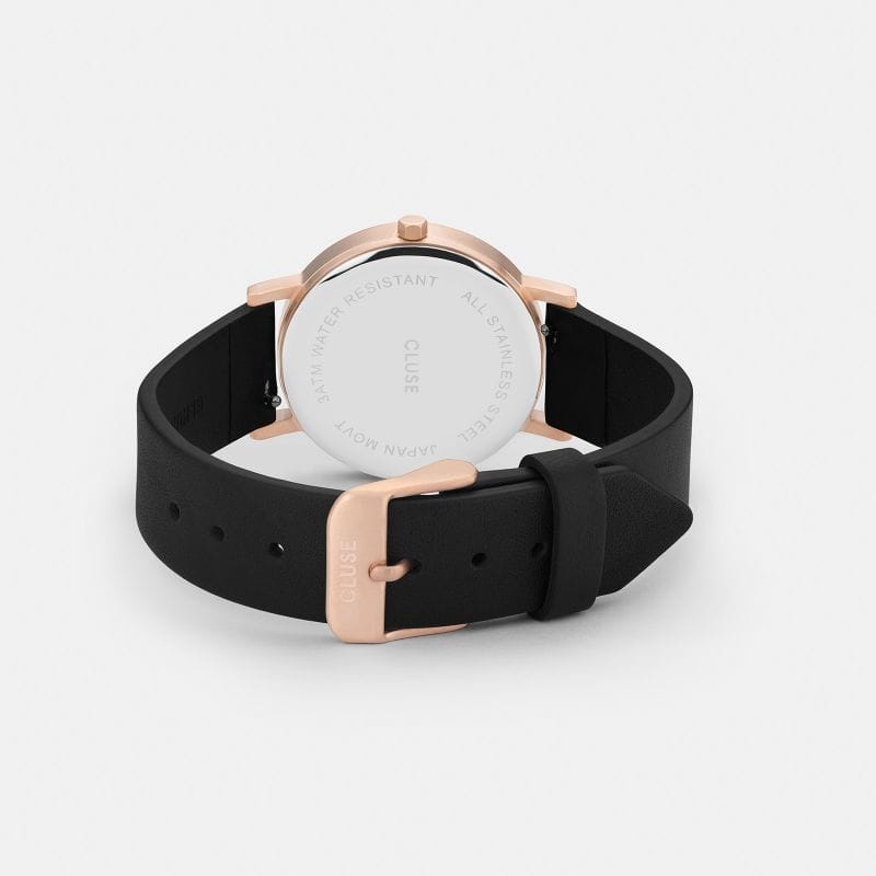 Cluse CL40104 Petite Rose Gold Black Marble/Black La Roche klasyczny zegarek różowe złoto - miniatura 3