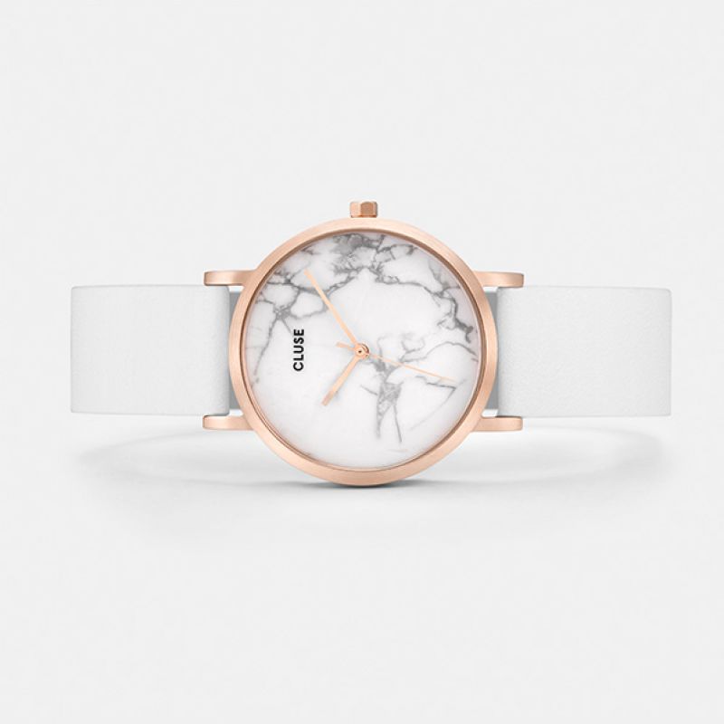 Cluse CL40110 Petite Oro Rosa Bianco Marmo/Bianco La Roche klasyczny zegarek różowe złoto - miniatura 3