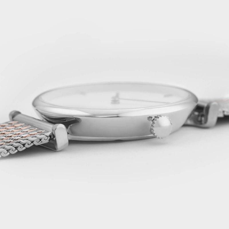 Cluse CL61001 Triomphe Silver White/Silver Rose Gold zegarek damski fashion/modowy mineralne - miniatura 2