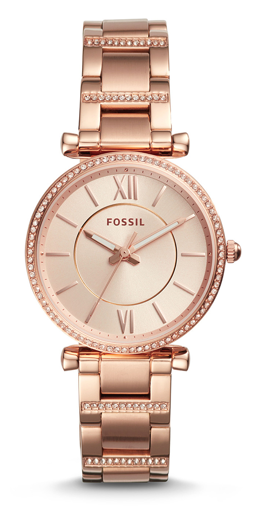 CARLIE Rose Gold Stainless Steel 35mm Fossil ES4301 
