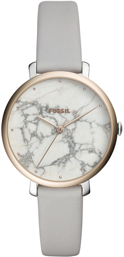 JACQUELINE Grey Leather Strap 36mm Fossil ES4377 