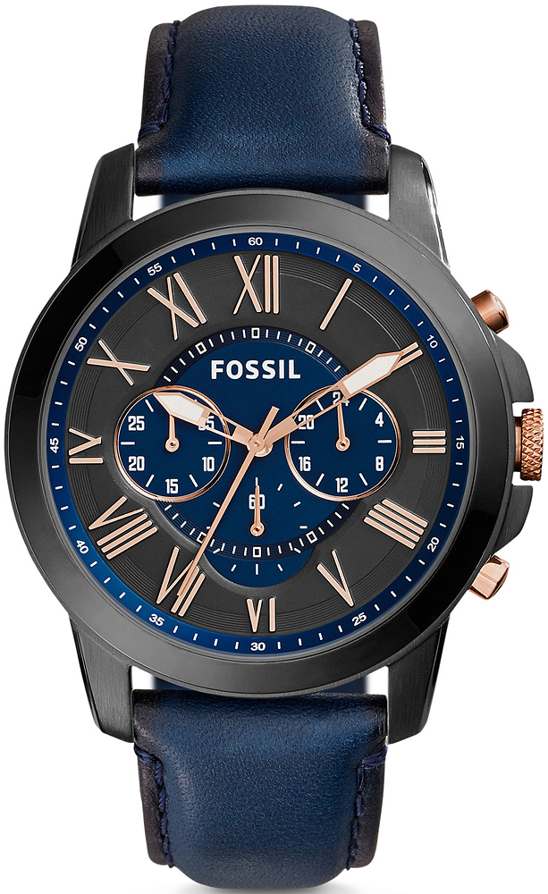 GRANT Blue Leather Strap 44mm Fossil FS5061 