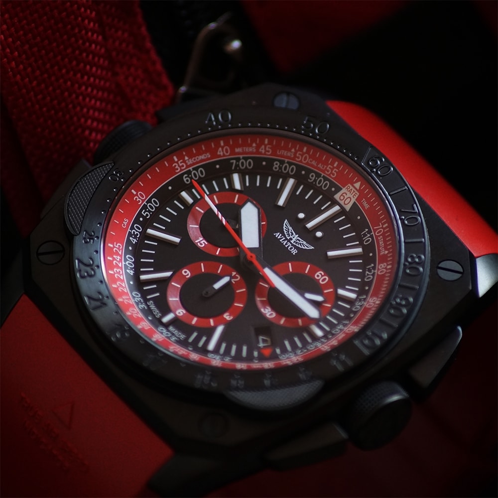 zegarek Aviator M.2.30.5.215.6 MIG-29 SMT Chrono Mig Collection szafirowe - miniatura 8