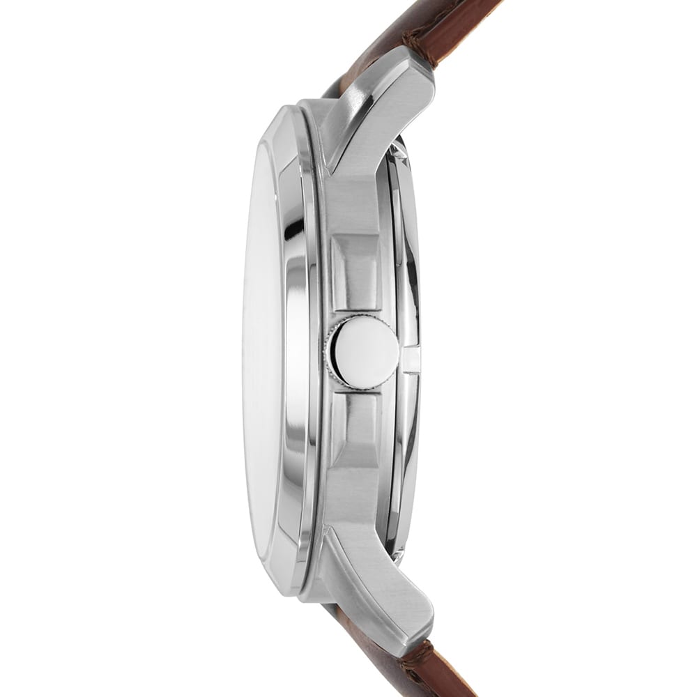 Fossil ME3099 zegarek srebrny klasyczny Grant pasek - miniatura 3
