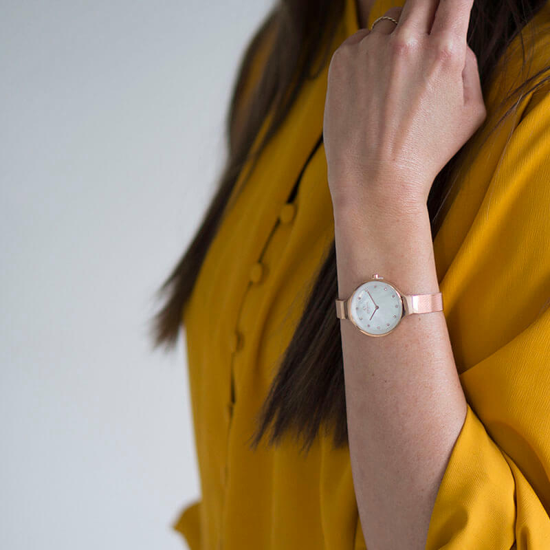Obaku Denmark V173LXVWMV zegarek różowe złoto fashion/modowy Slim bransoleta - miniatura 6