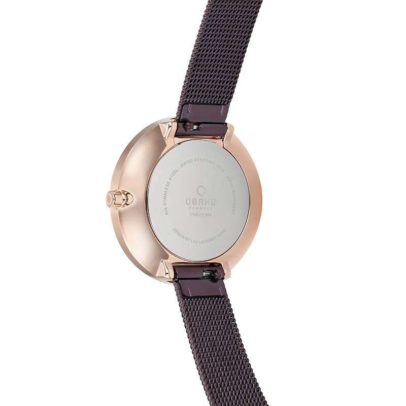 Obaku Denmark V195LXVNMN zegarek damski Slim różowe złoto - miniatura 6