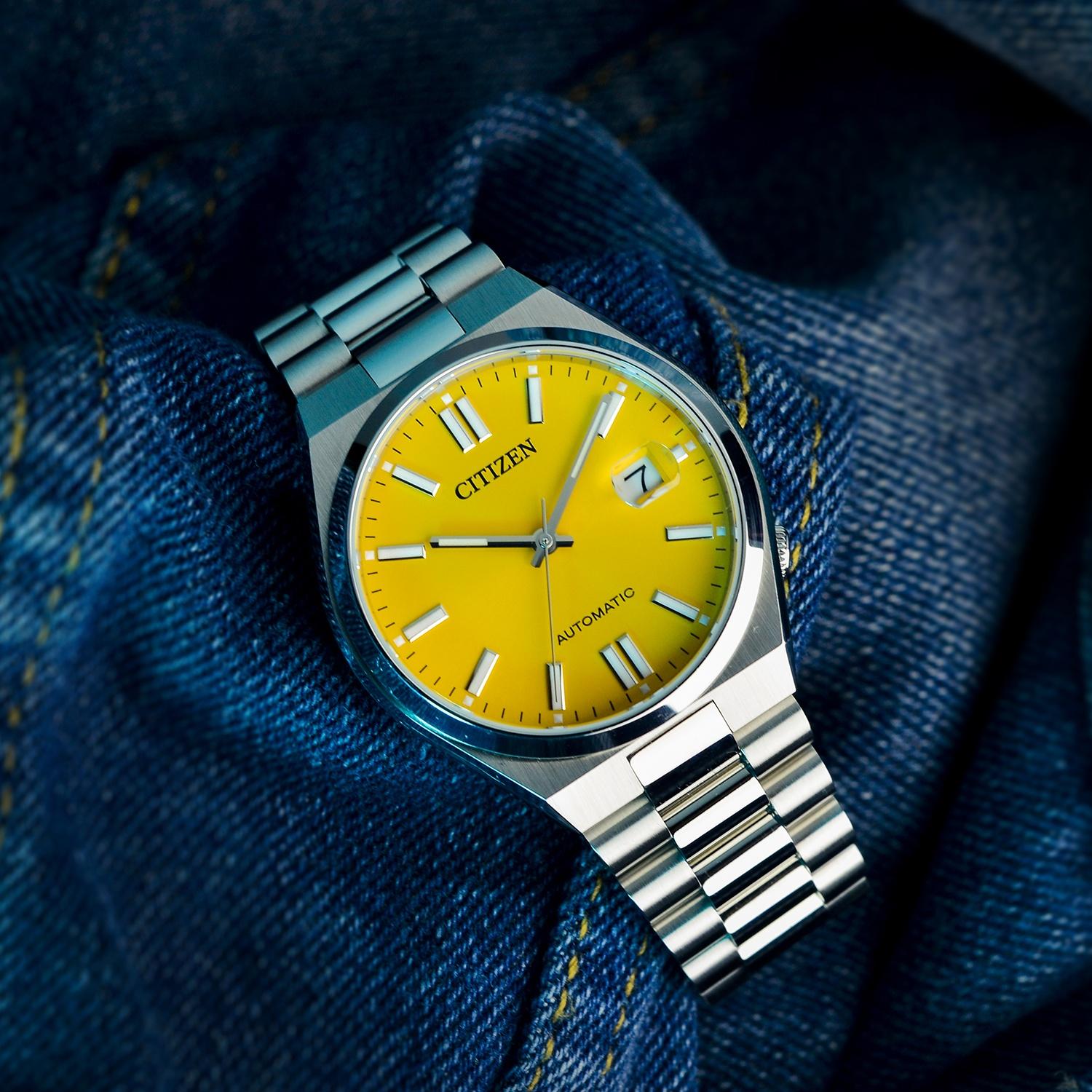 Zegarek Citizen Tsuyosa Yellow Automatic Classic Sapphire automatyczny męski NJ0150-81Z - miniatura 17