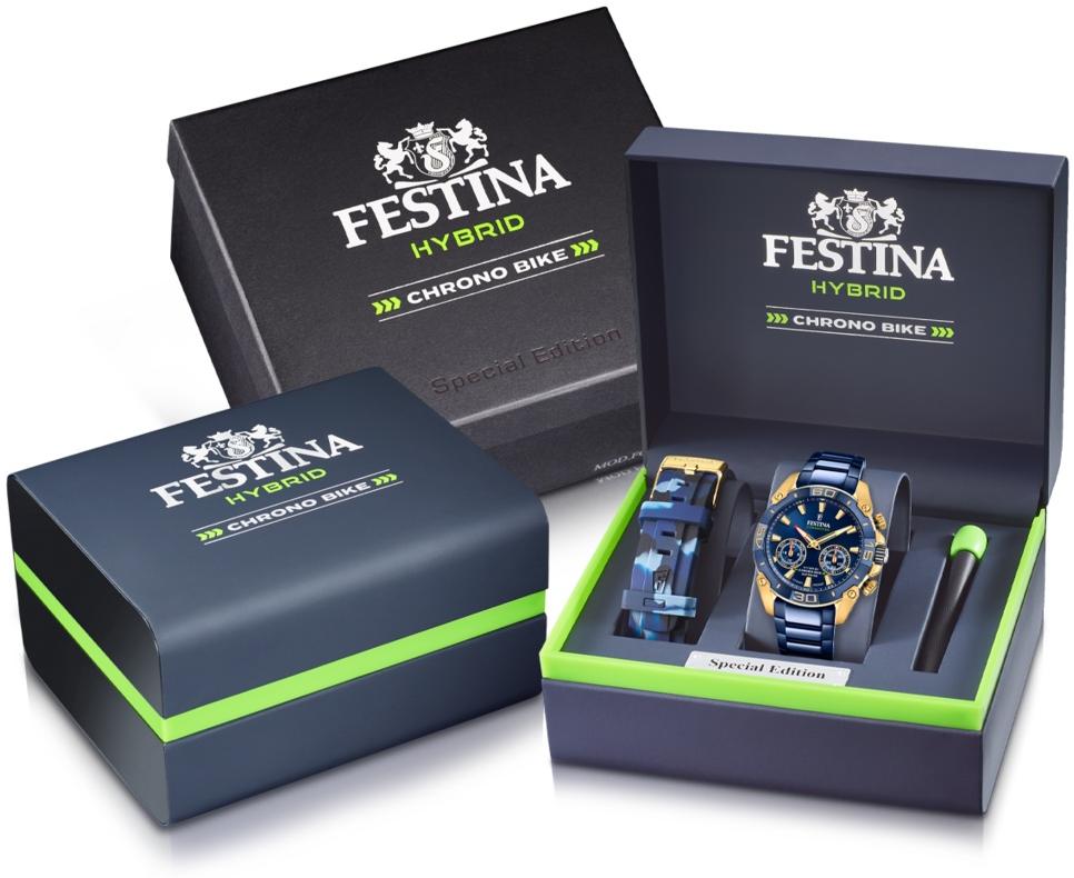 Zegarek Festina CHRONO BIKE HYBRID stalowy męski niebieski F20547-1 - miniatura 13