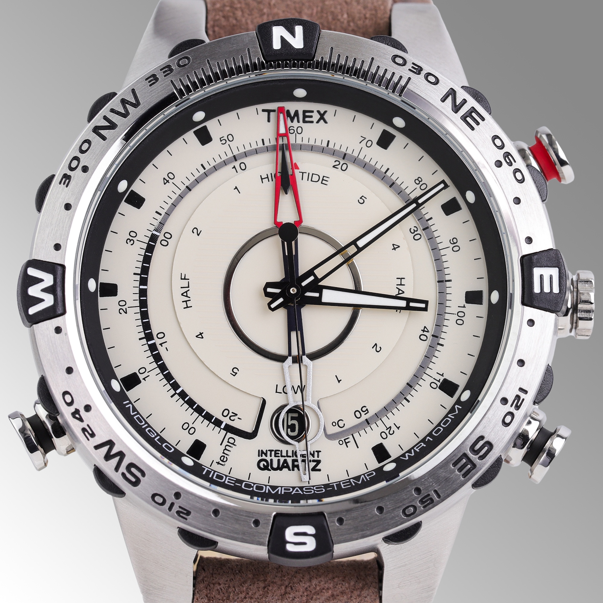 Zegarek Timex Allied Intelligent Quartz Tide Temp Compass męski brązowy T2N721 - miniatura 16
