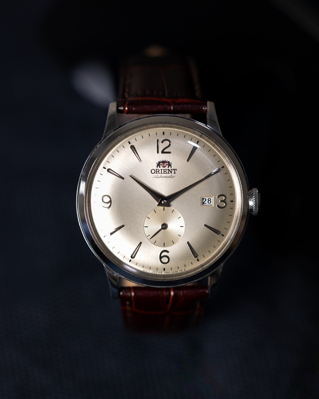 Zegarek Orient Bambino Small Seconds automatyczny męski brązowy RA-AP0003S30B - miniatura 25