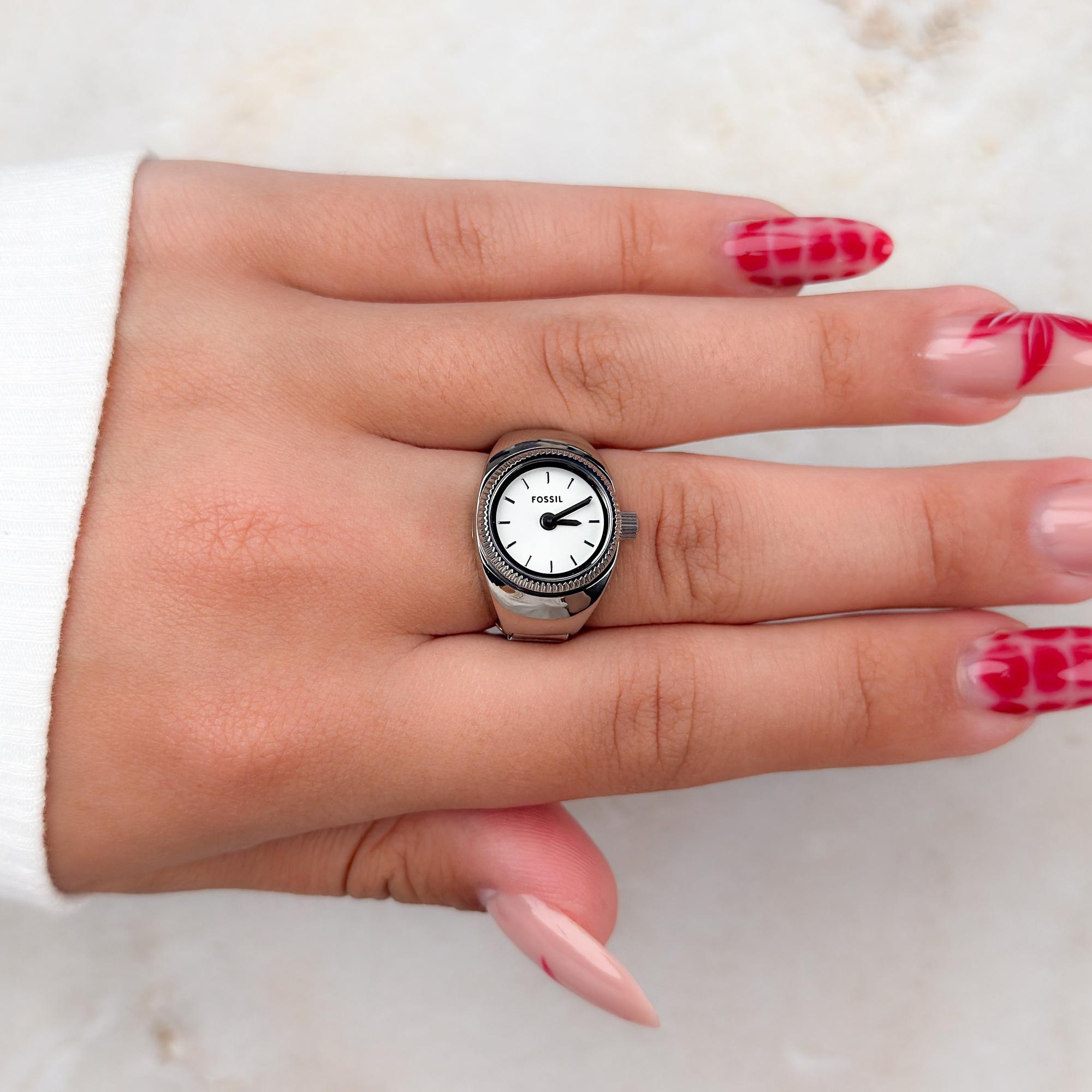 Zegarek Fossil Ring stalowy damski srebrny ES5245 - miniatura 17