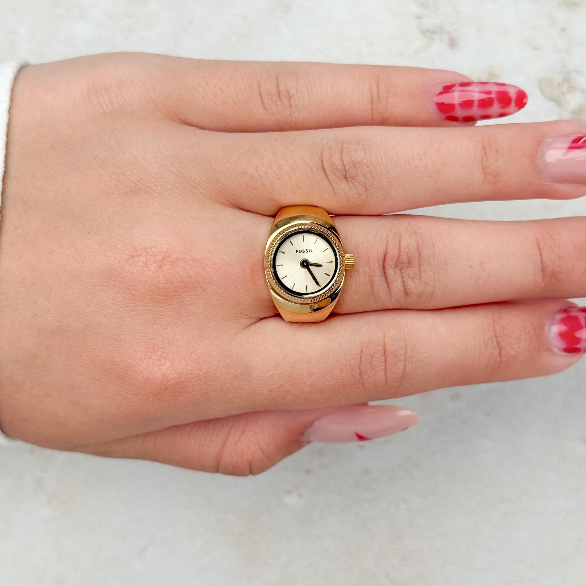 Zegarek Fossil Ring stalowy damski złoty ES5246 - miniatura 17