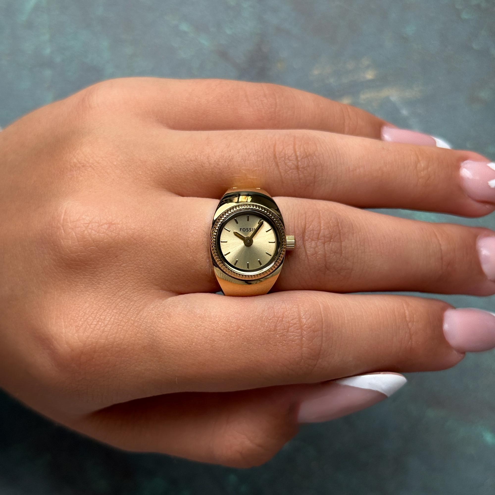 Zegarek Fossil Ring stalowy damski złoty ES5246 - miniatura 19