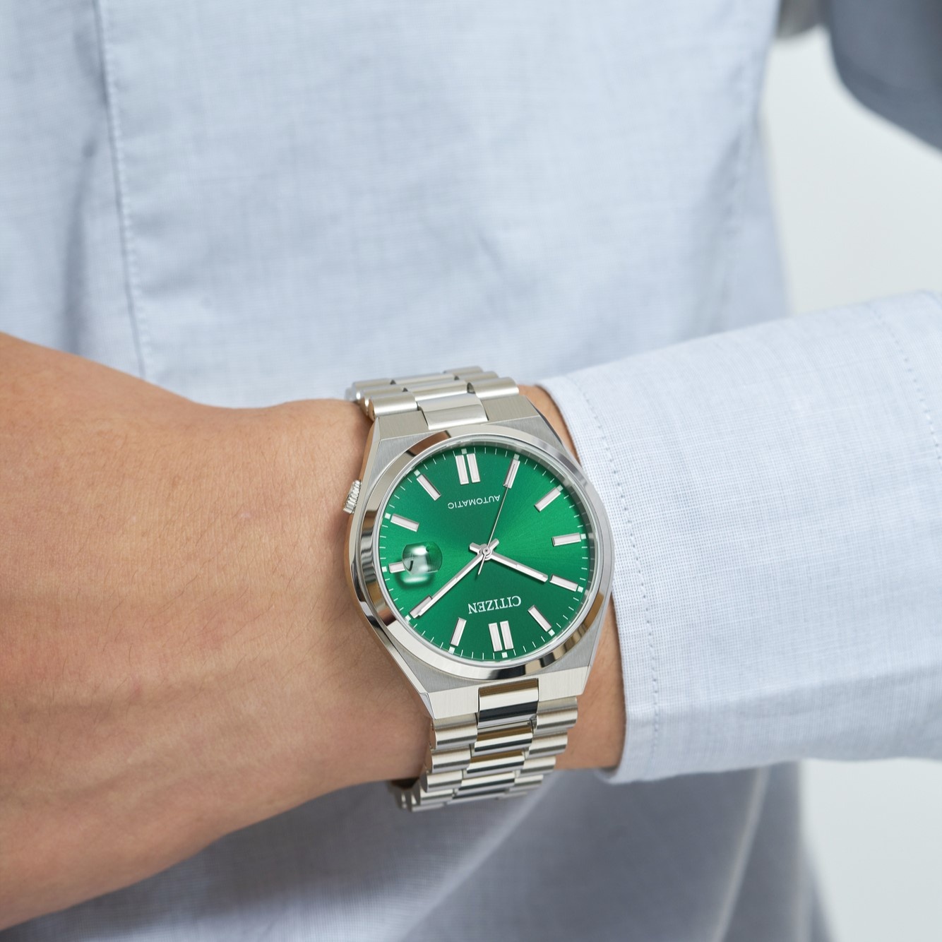 Zegarek Citizen Tsuyosa Green Automatic Classic Sapphire automatyczny męski NJ0150-81X - miniatura 7
