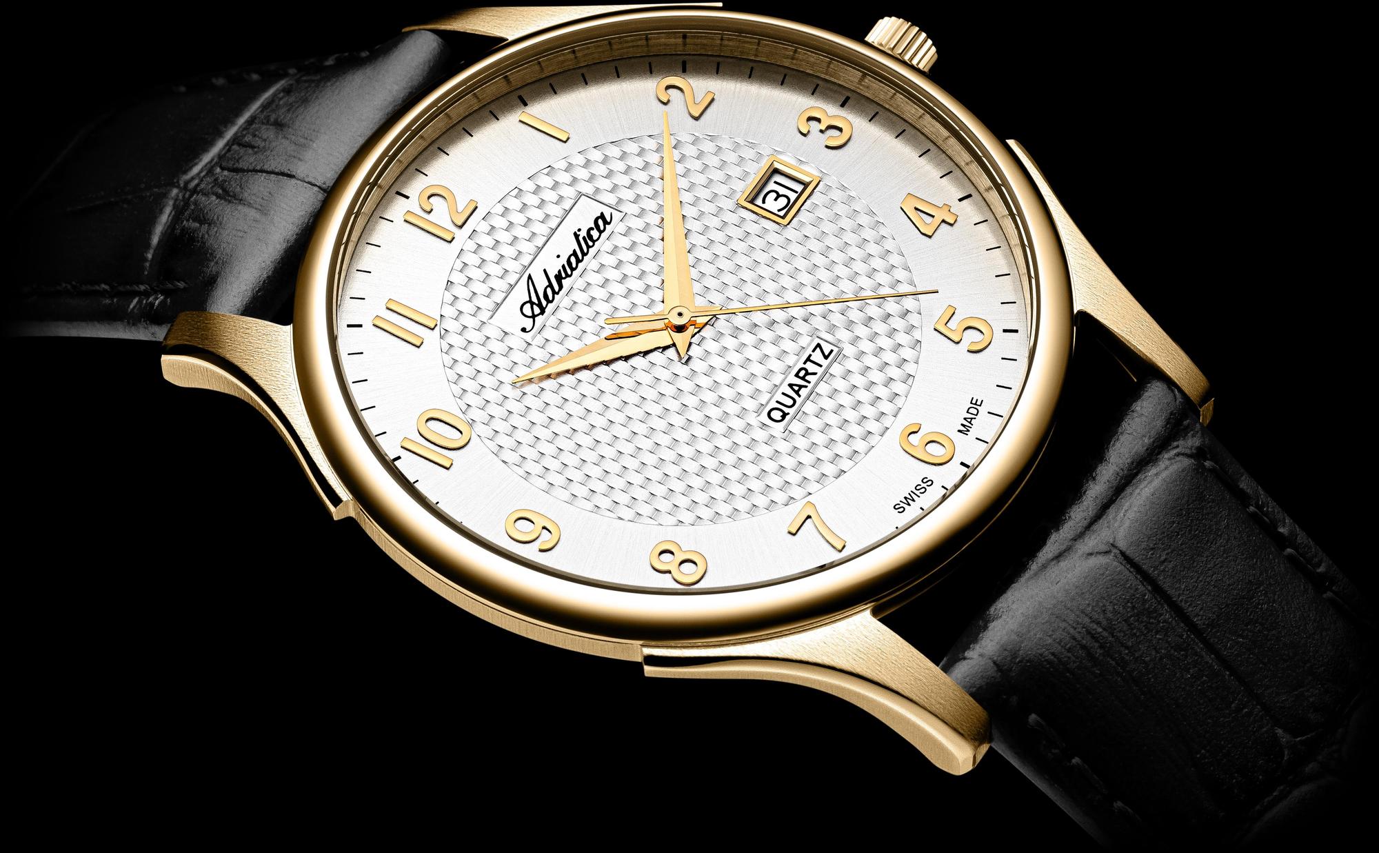 Adriatica A12461223Q zegarek złoty klasyczny Pasek pasek - miniatura 5