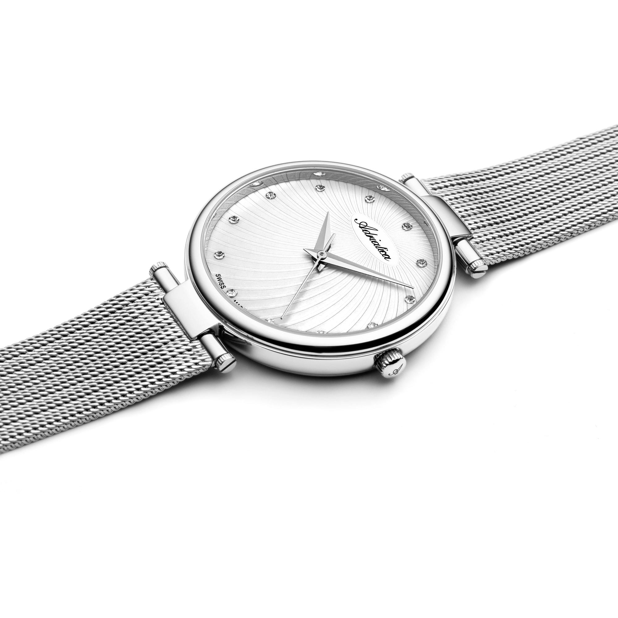 Adriatica A36895143Q zegarek srebrny elegancki Bransoleta bransoleta