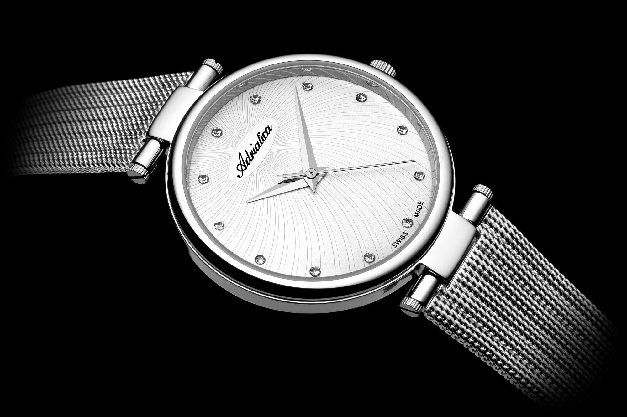 Adriatica A36895143Q zegarek srebrny elegancki Bransoleta bransoleta