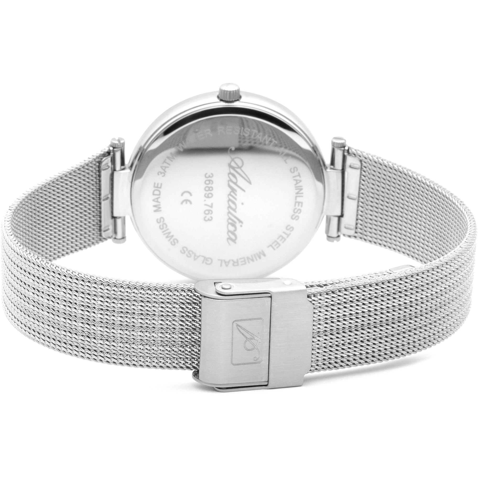 Adriatica A36895143Q zegarek srebrny elegancki Bransoleta bransoleta