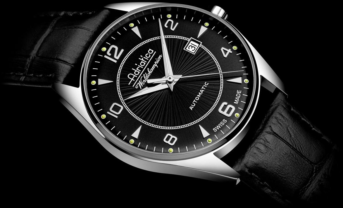 Adriatica A81425254A zegarek srebrny klasyczny Automatic pasek