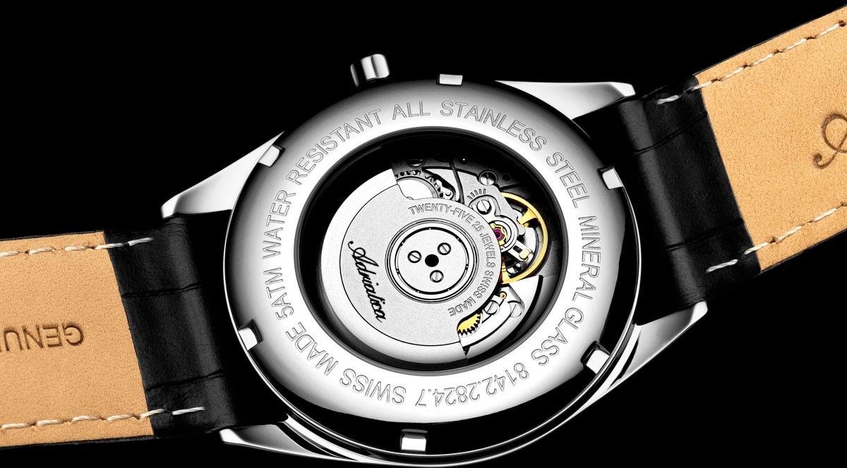 Adriatica A81425255A zegarek srebrny klasyczny Automatic pasek