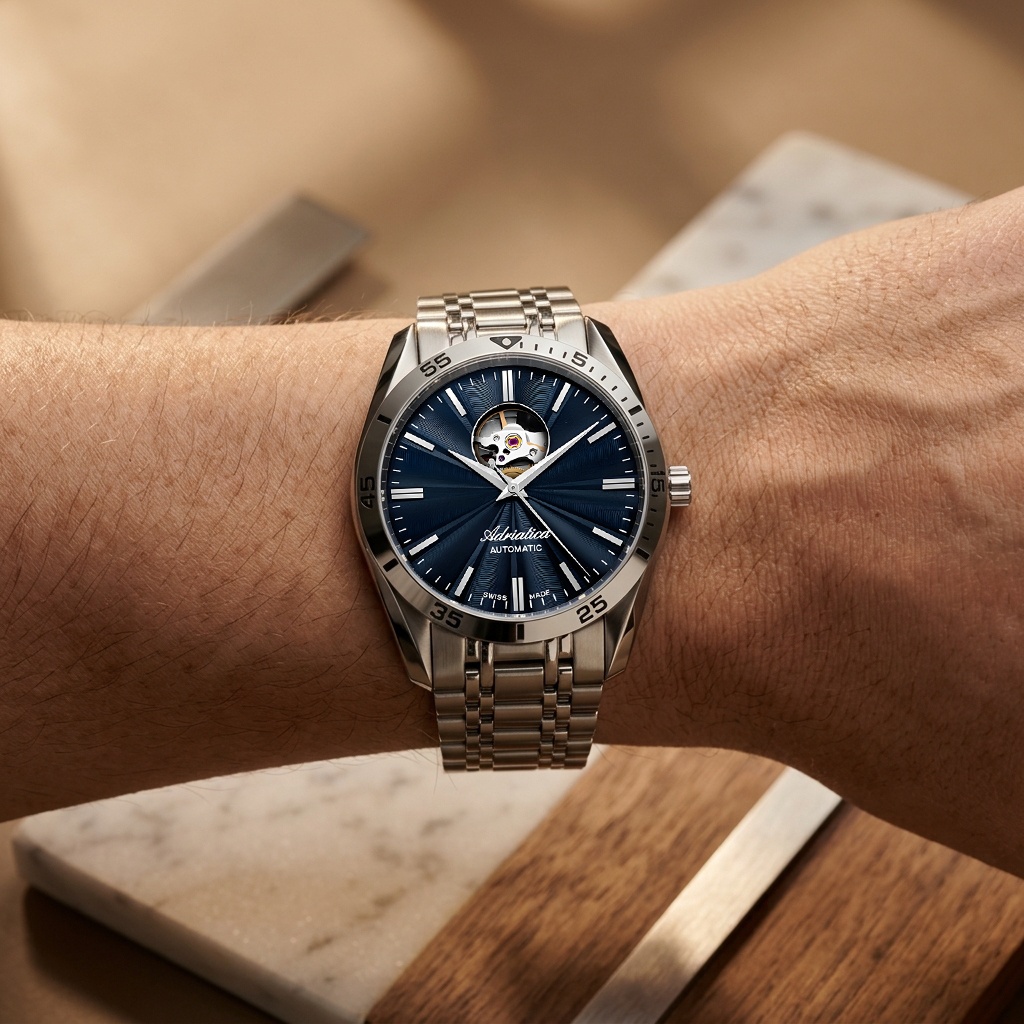 Adriatica A82025115AO zegarek srebrny klasyczny Automatic bransoleta - miniatura 5