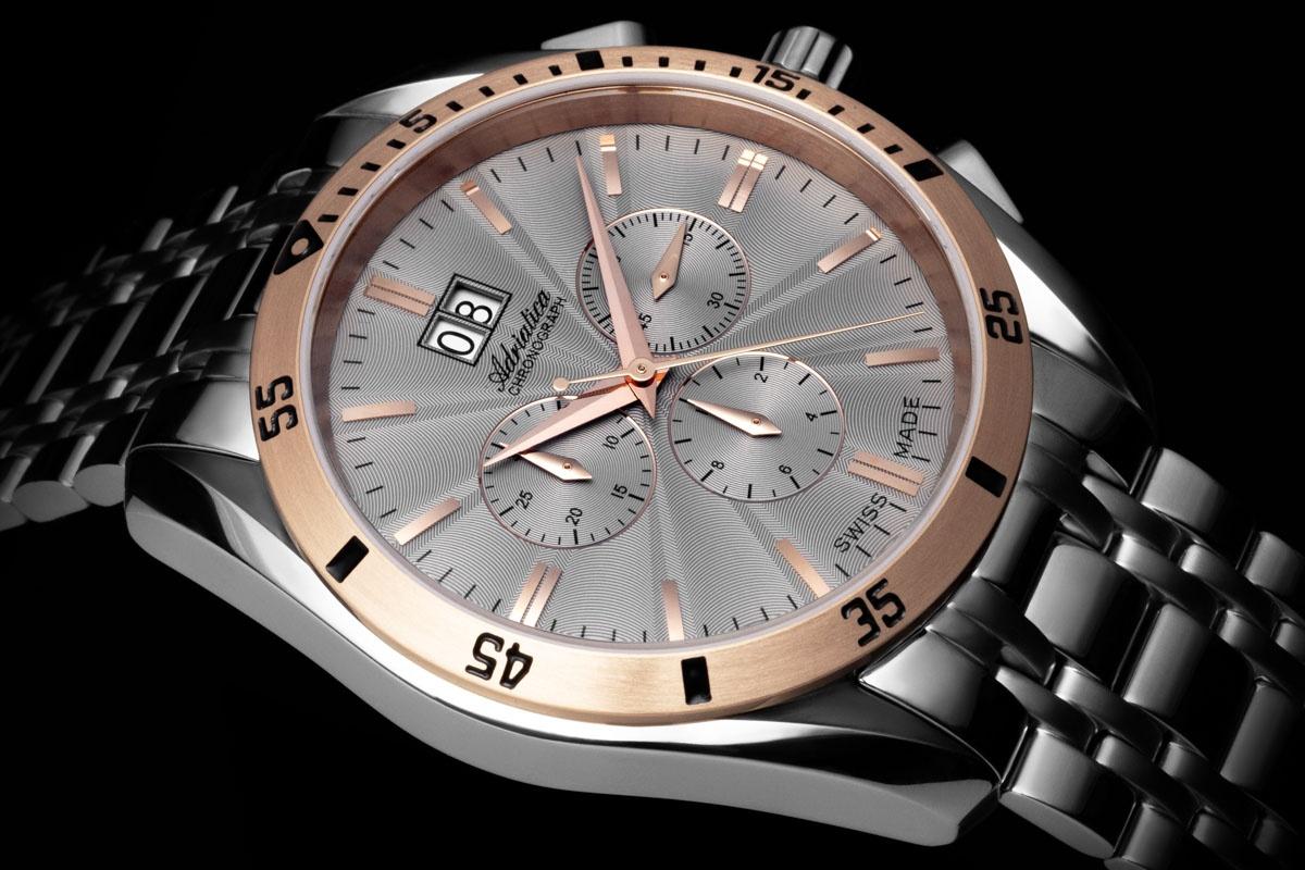 Adriatica A8202R117CH Bransoleta Chronograph zegarek męski klasyczny szafirowe - miniatura 6