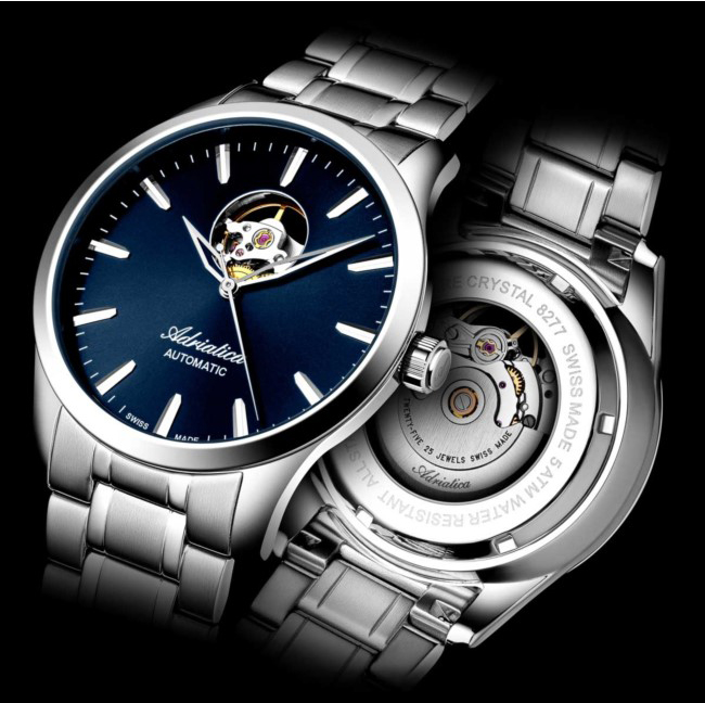 Adriatica A82775115AO zegarek srebrny klasyczny Automatic bransoleta - miniatura 2