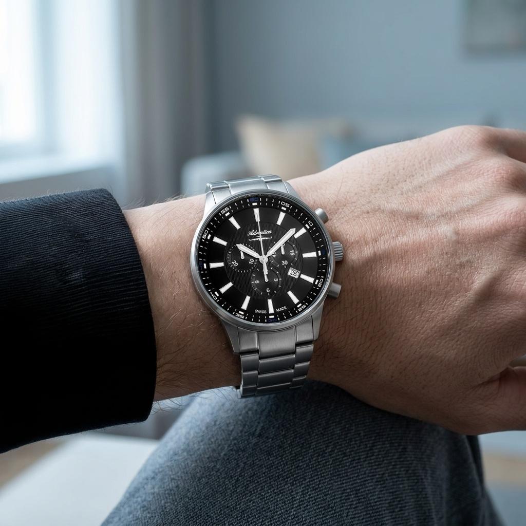 Adriatica A82814114CH Titanium Chronograph zegarek klasyczny Tytanowe - miniatura 3