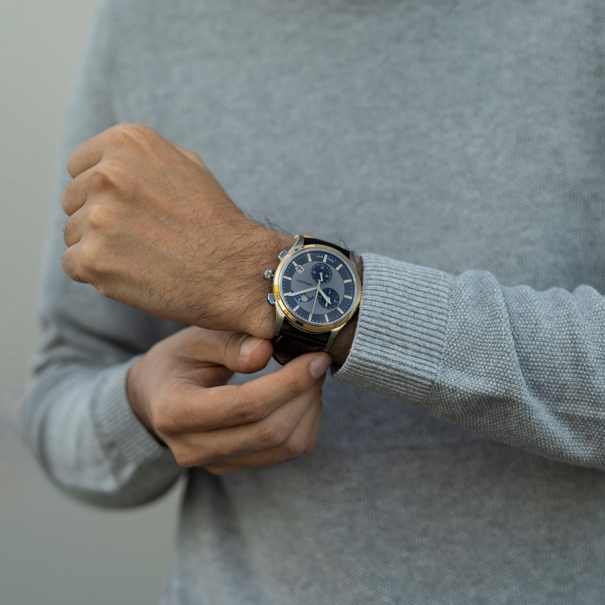 Adriatica A828222G7CH Moonphase Chronograph Pasek klasyczny zegarek srebrny - miniatura 4