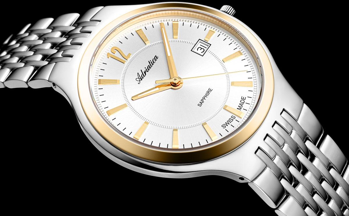 Adriatica A82962153Q zegarek srebrny klasyczny Bransoleta bransoleta
