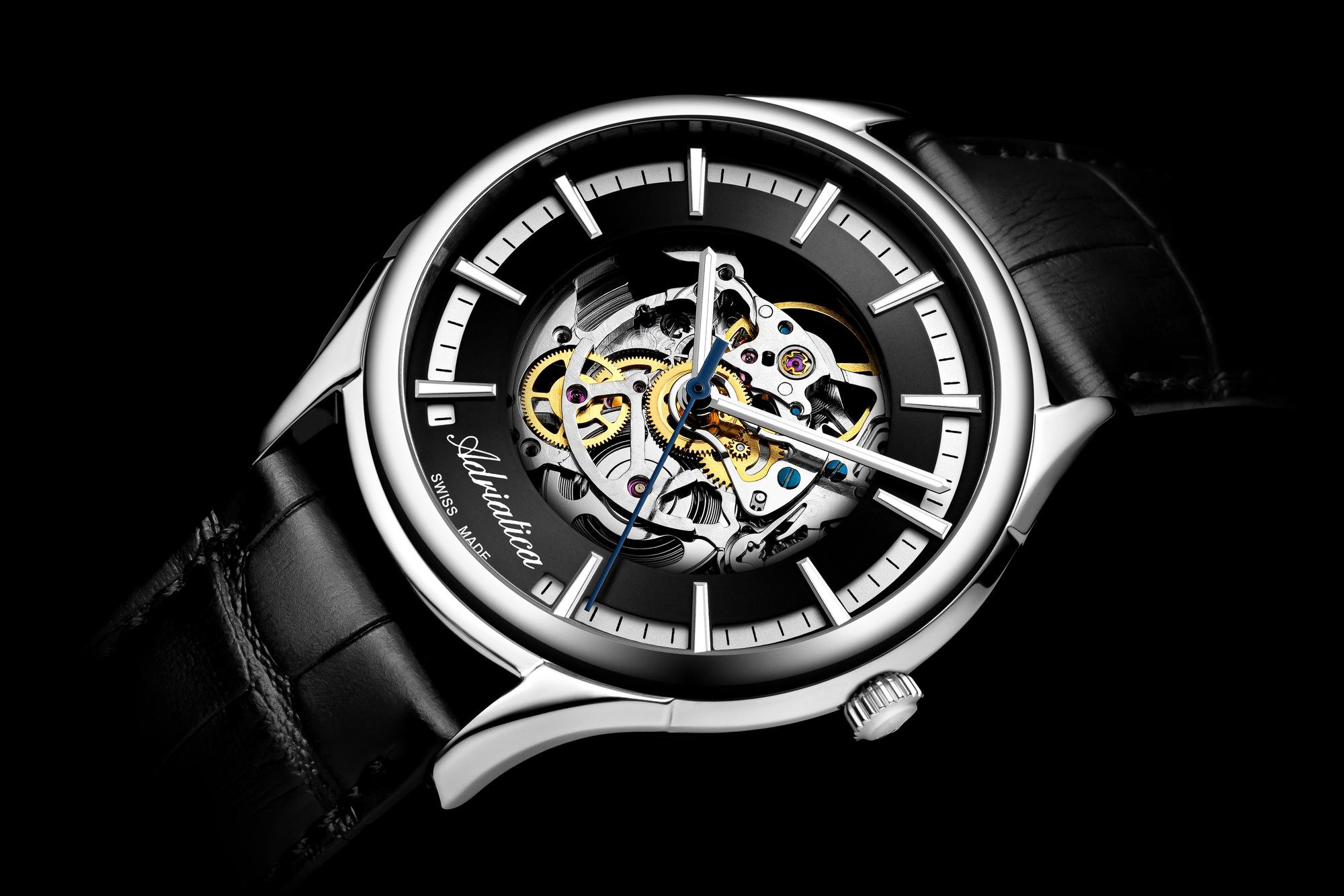 Adriatica A83285214SA zegarek srebrny klasyczny Automatic pasek