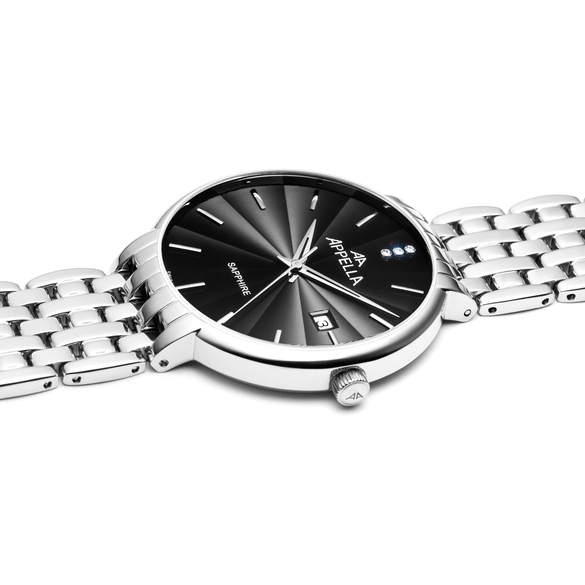 Appella L120005114DQ zegarek srebrny klasyczny Bransoleta bransoleta - miniatura 5