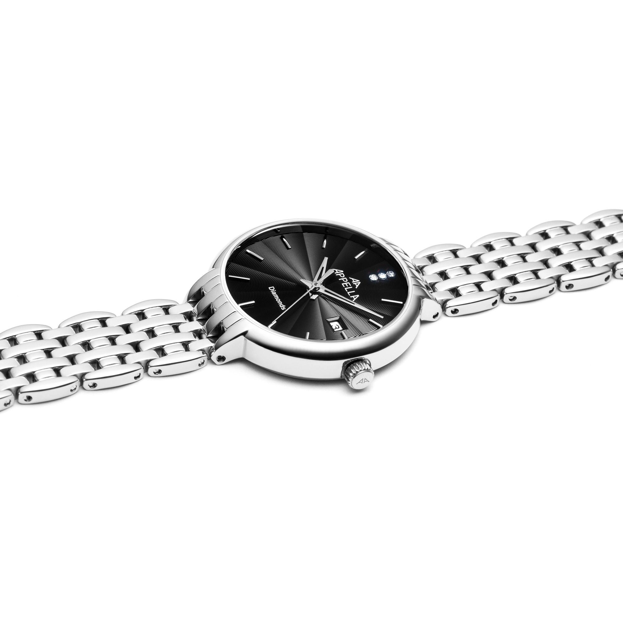 Appella L320005114DQ zegarek srebrny klasyczny Diamonds bransoleta - miniatura 5