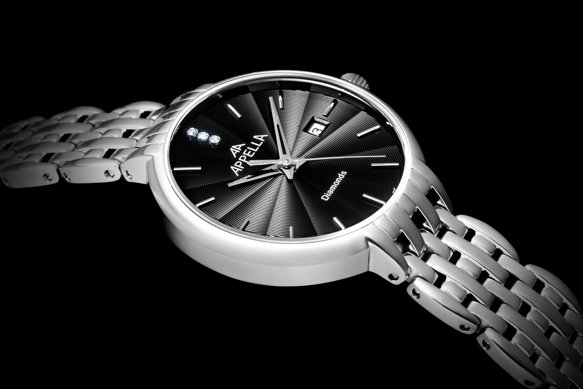 Appella L320005114DQ zegarek srebrny klasyczny Diamonds bransoleta - miniatura 7