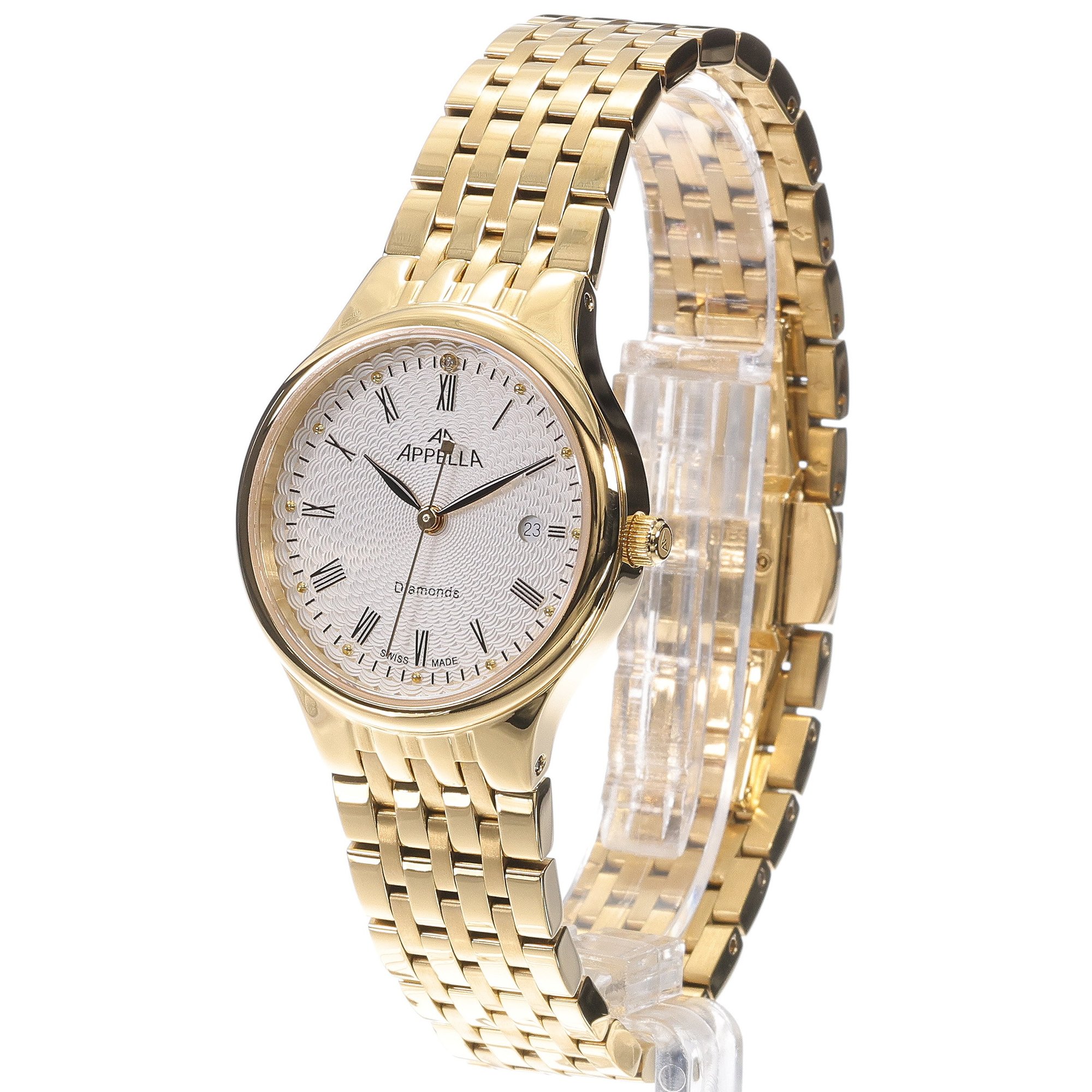 Appella L320021133DQ Diamonds klasyczny zegarek złoty - miniatura 2