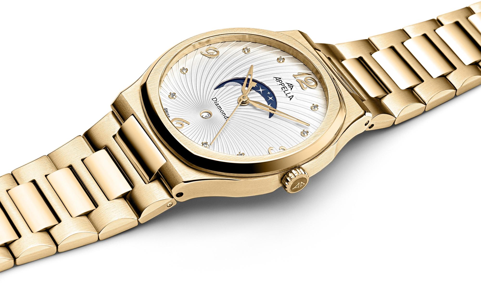 Appella L320061173QD zegarek złoty klasyczny Diamonds bransoleta - miniatura 5