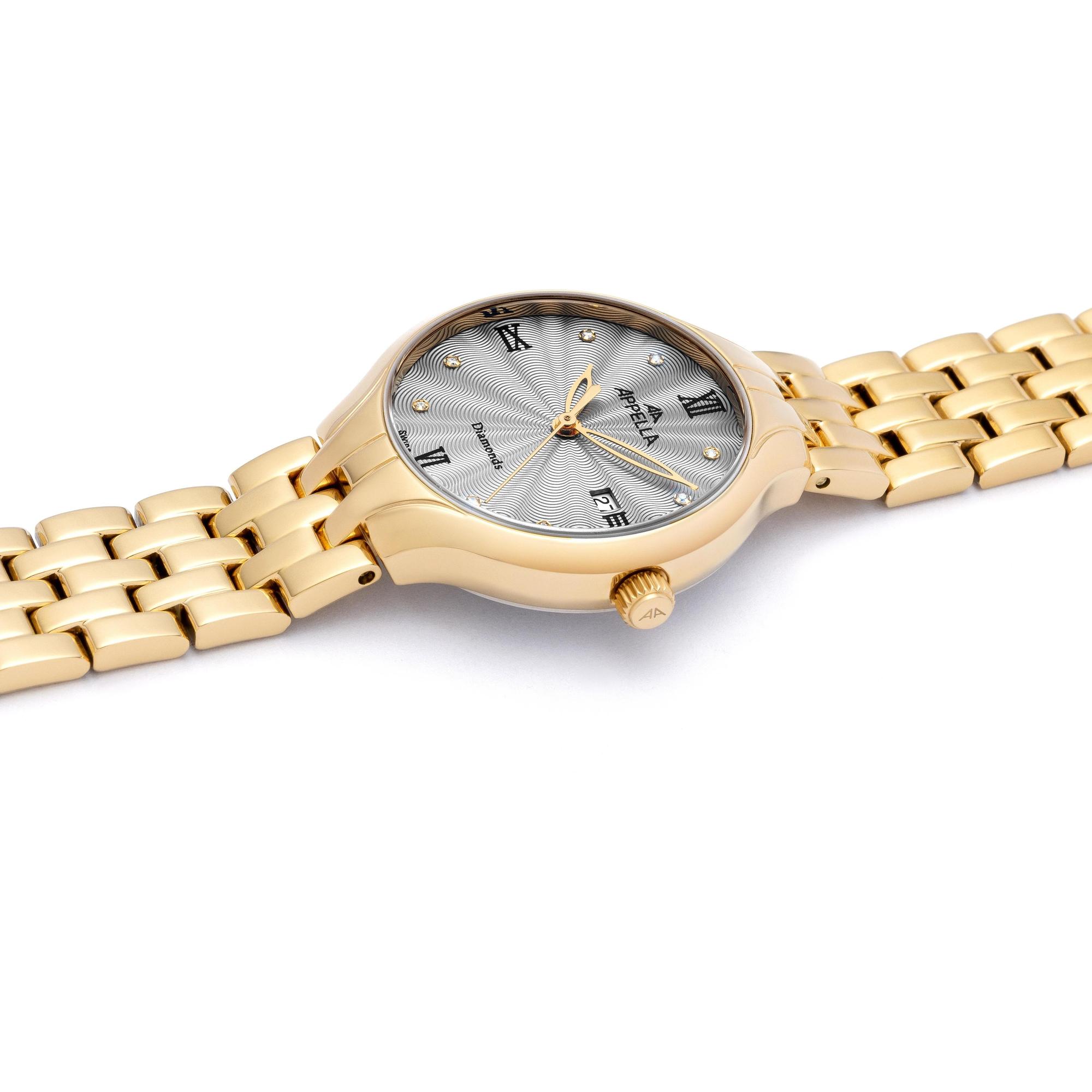 Appella L500001187DQ zegarek złoty klasyczny Diamonds bransoleta - miniatura 5