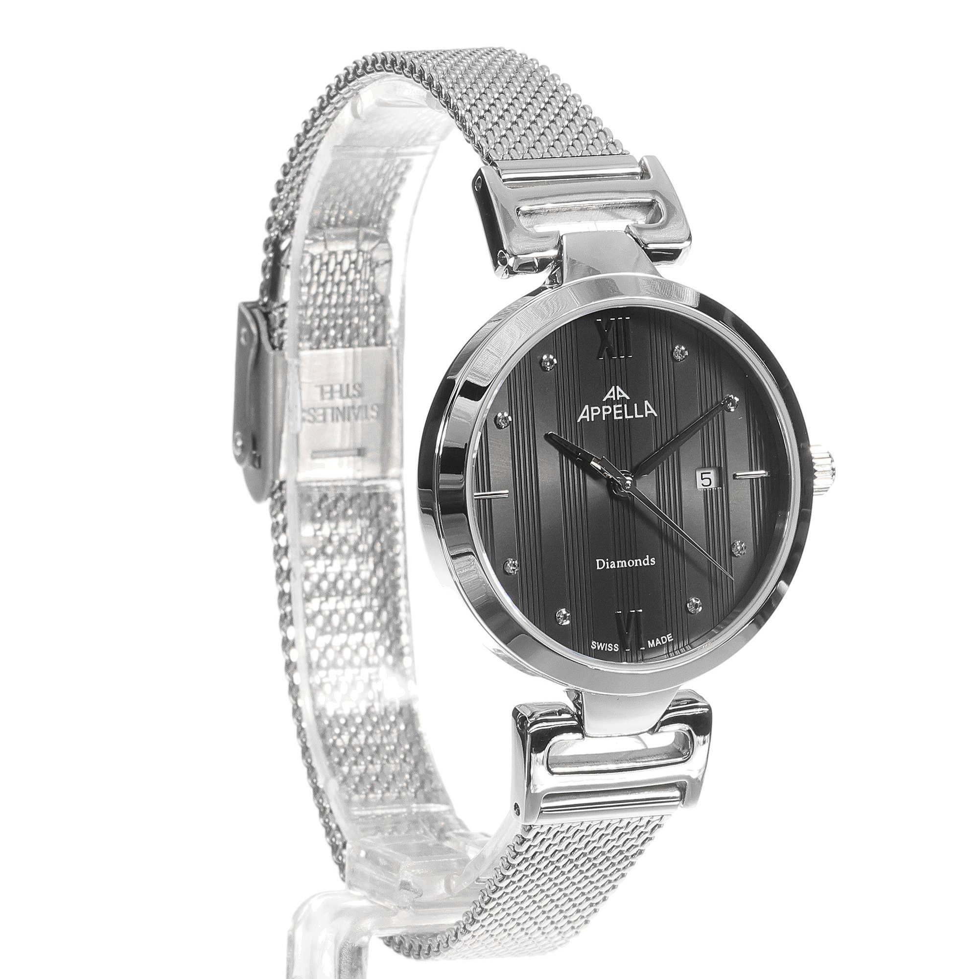 Appella L500015187DQ Diamonds zegarek damski klasyczny szafirowe - miniatura 2