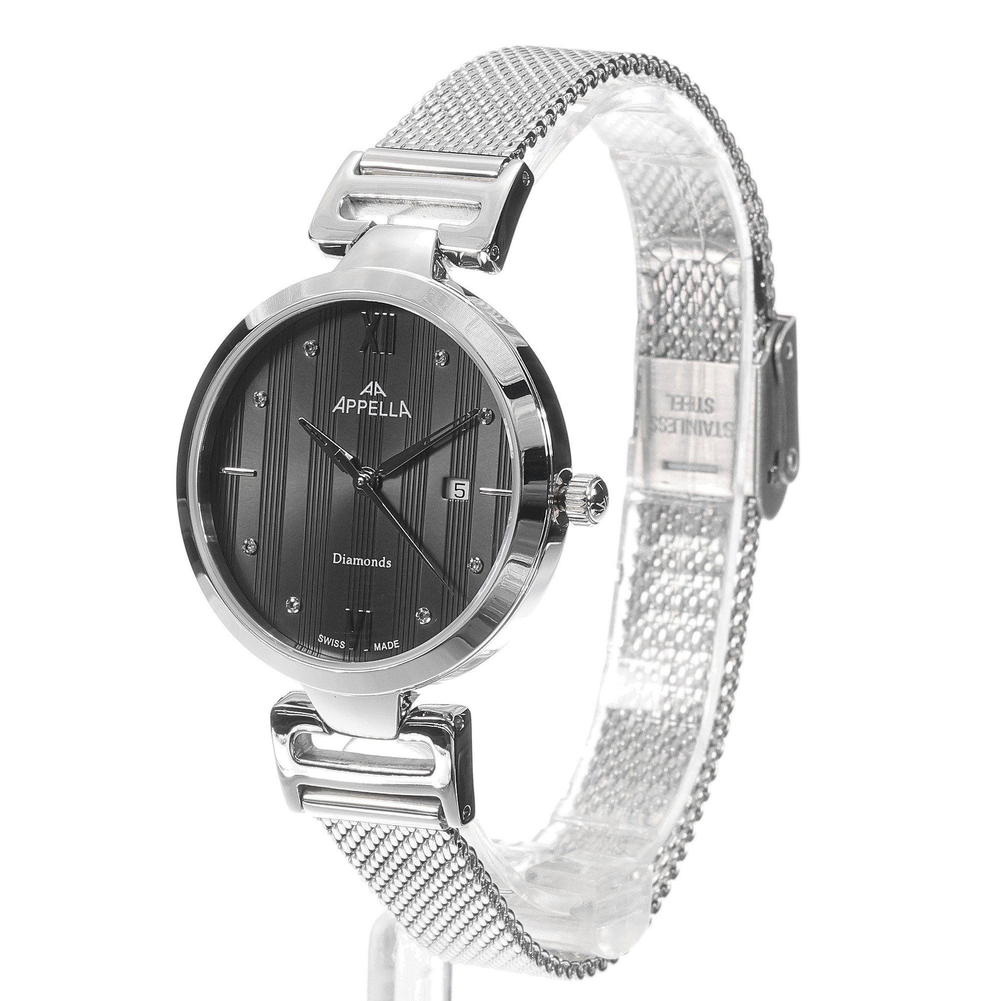 Appella L500015187DQ Diamonds zegarek damski klasyczny szafirowe - miniatura 4