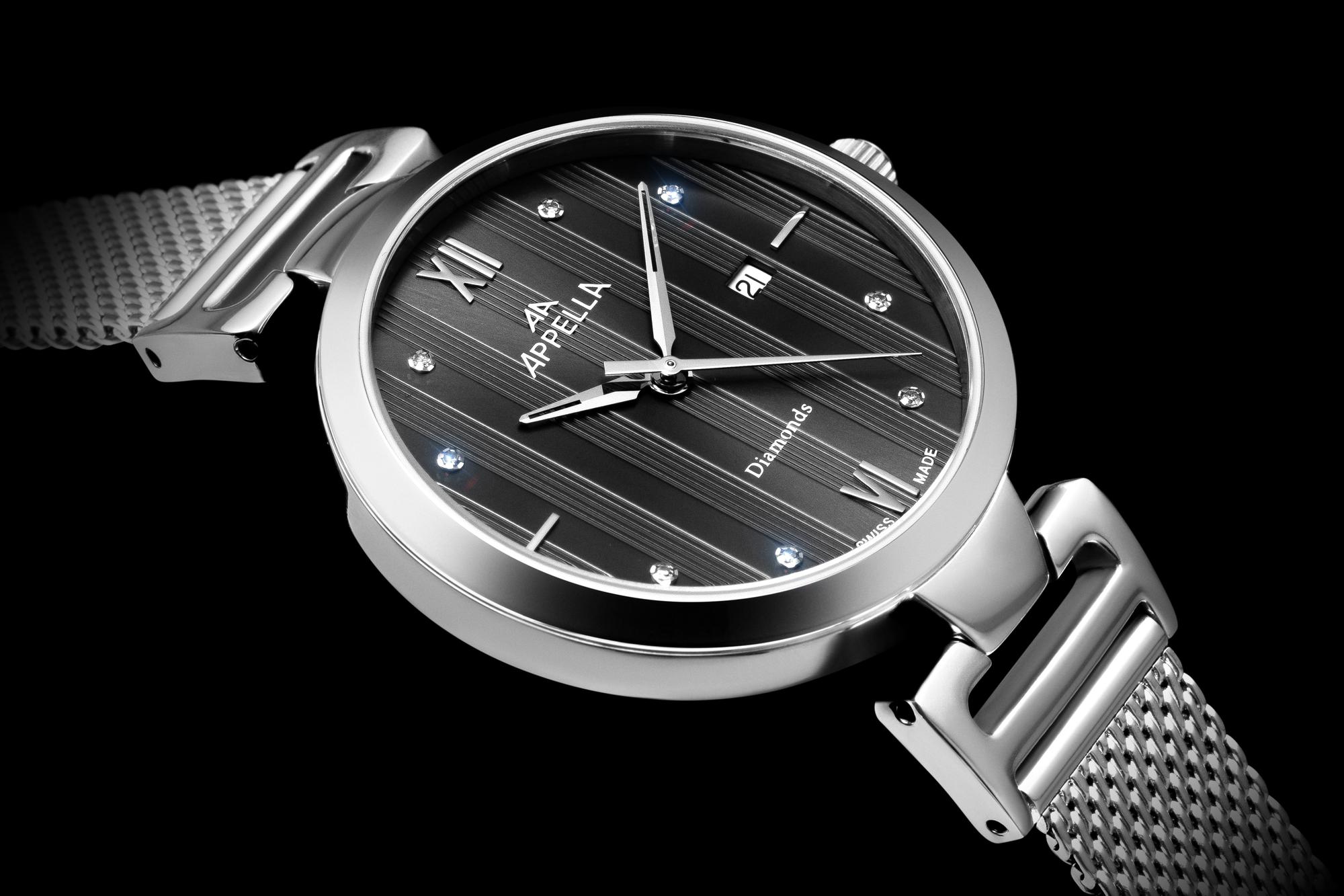 Appella L500015187DQ zegarek srebrny klasyczny Diamonds bransoleta - miniatura 8