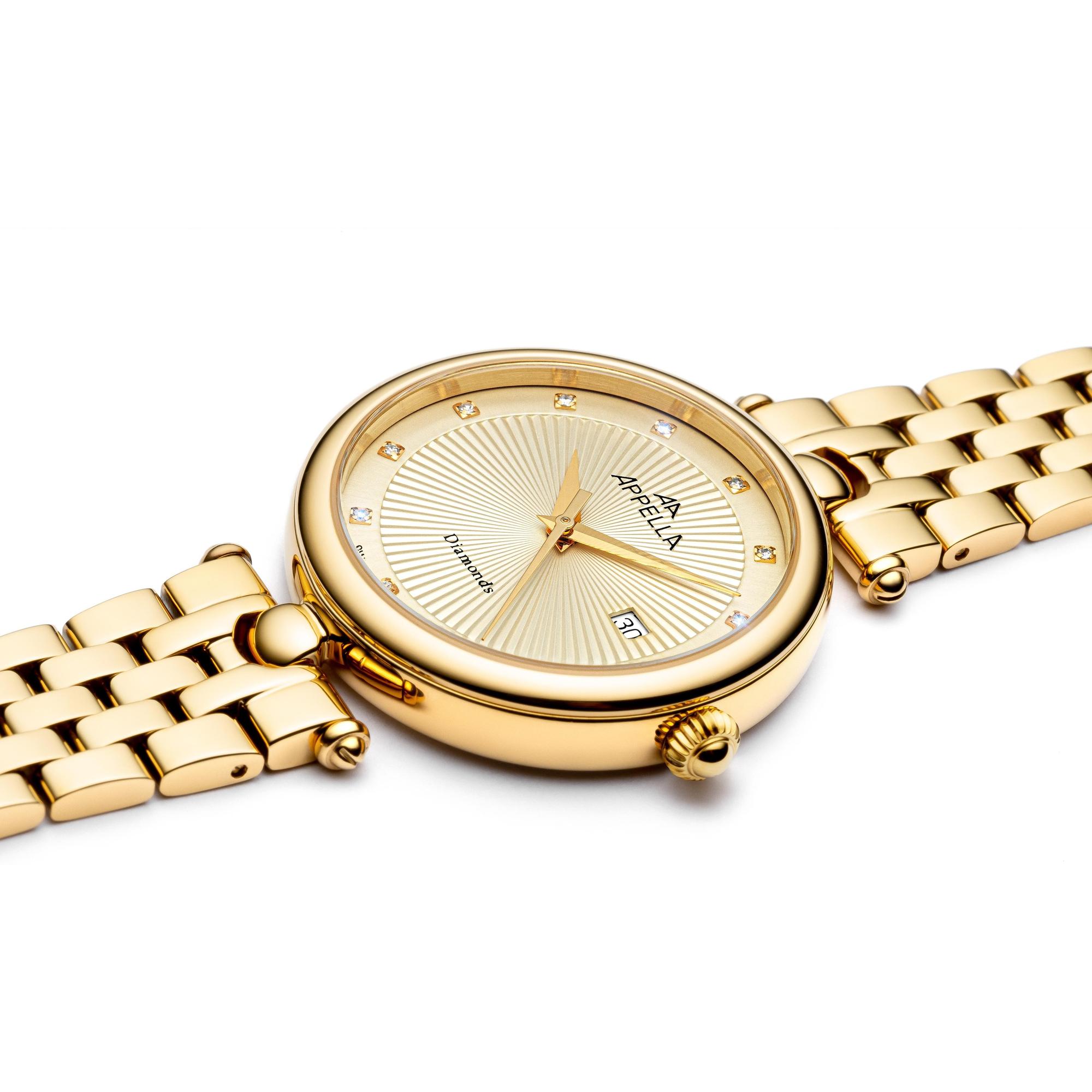 Appella L500021141DQ zegarek złoty klasyczny Diamonds bransoleta - miniatura 2