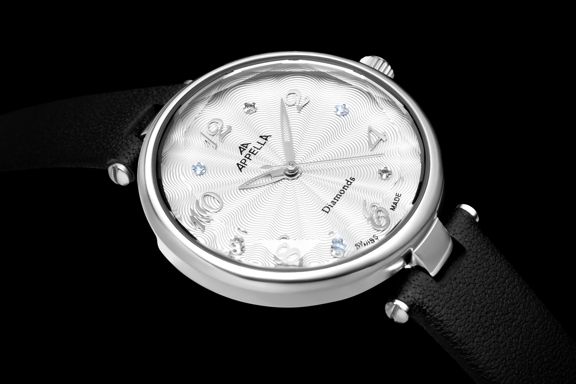 Appella L500045273DQ zegarek srebrny klasyczny Diamonds pasek - miniatura 8