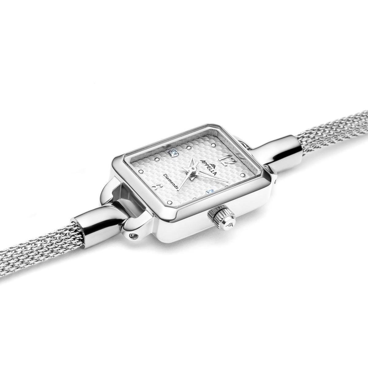 Appella L500095173DQ zegarek srebrny elegancki Diamonds bransoleta - miniatura 5
