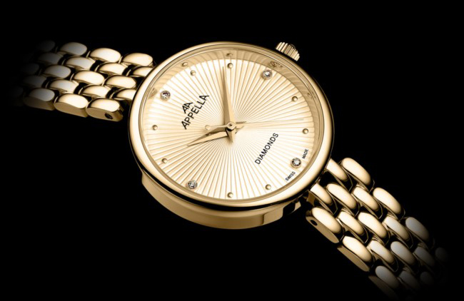 Appella L500201141DQ Diamonds zegarek damski klasyczny szafirowe - miniatura 8